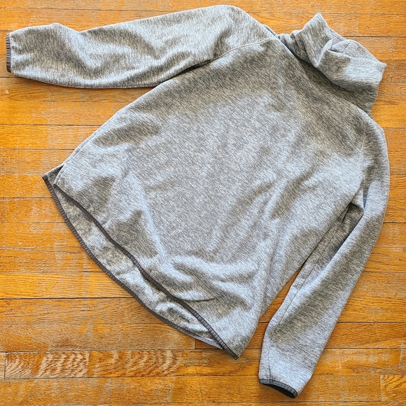 TEK Gear Essential Fleece Relaxed Turtleneck Heathered Gray Stripe XXL - Picture 4 of 15
